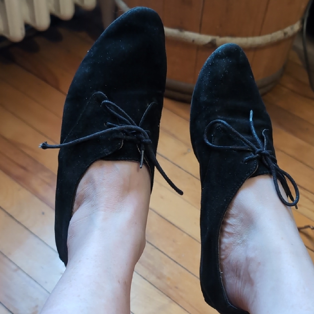Nine West Black Suede Flats 6.5